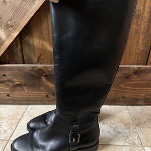 Banana Republic Tall Riding Boots Black Leather Sz 9